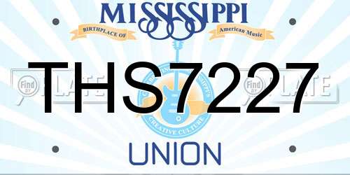 THS7227 Mississippi License Plate
