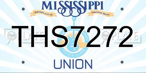 THS7272 Mississippi License Plate