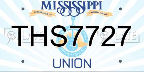 THS7727 Mississippi License Plate