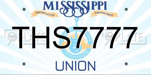 THS7777 Mississippi License Plate