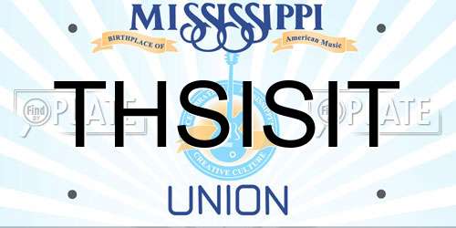 THSISIT Mississippi License Plate