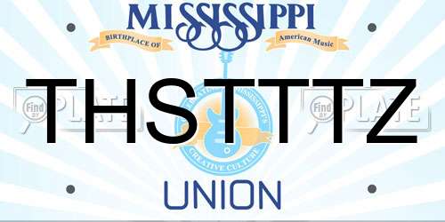 THSTTTZ Mississippi License Plate