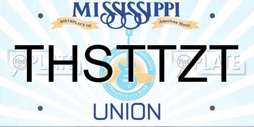 THSTTZT Mississippi License Plate