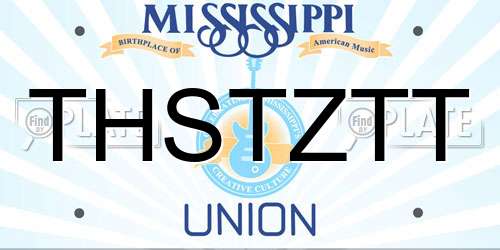 THSTZTT Mississippi License Plate