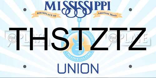 THSTZTZ Mississippi License Plate