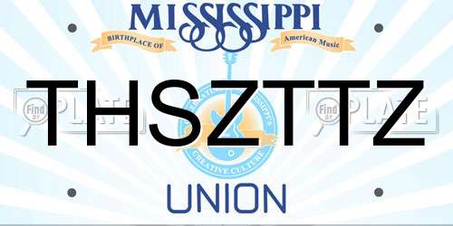 THSZTTZ Mississippi License Plate