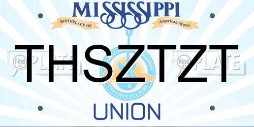 THSZTZT Mississippi License Plate