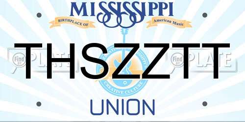 THSZZTT Mississippi License Plate