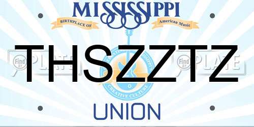 THSZZTZ Mississippi License Plate