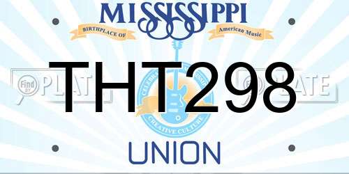 THT298 Mississippi License Plate