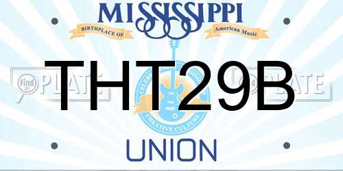 THT29B Mississippi License Plate