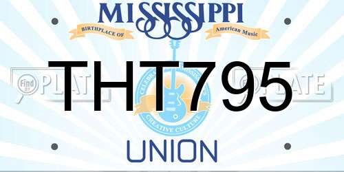THT795 Mississippi License Plate