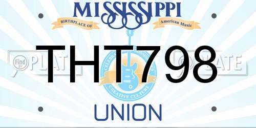 THT798 Mississippi License Plate