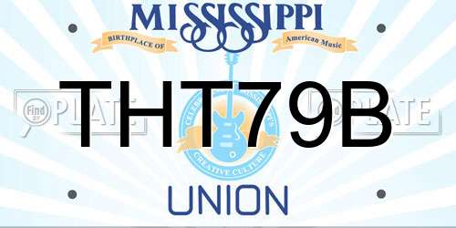 THT79B Mississippi License Plate