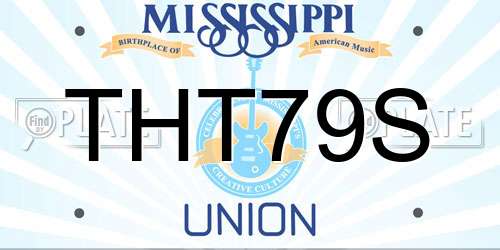 THT79S Mississippi License Plate