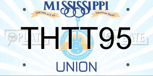THTT95 Mississippi License Plate
