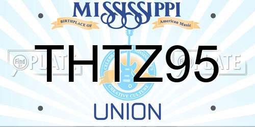 THTZ95 Mississippi License Plate