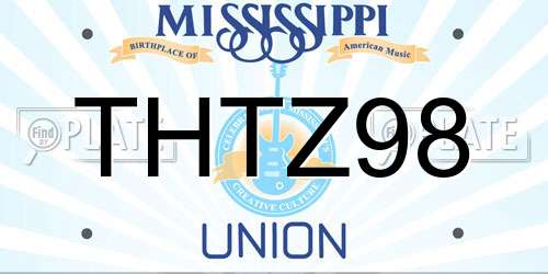 THTZ98 Mississippi License Plate