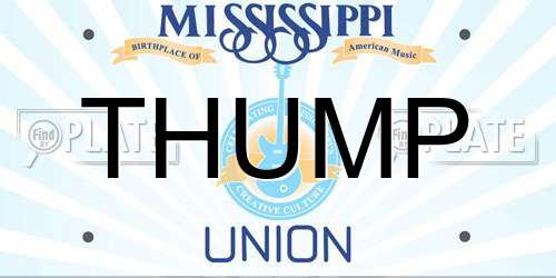 THUMP Mississippi License Plate