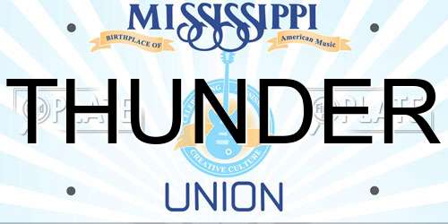 THUNDER Mississippi License Plate