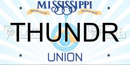 THUNDR Mississippi License Plate