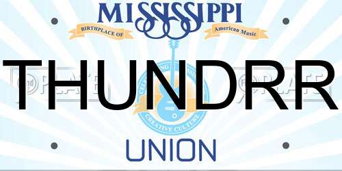 THUNDRR Mississippi License Plate