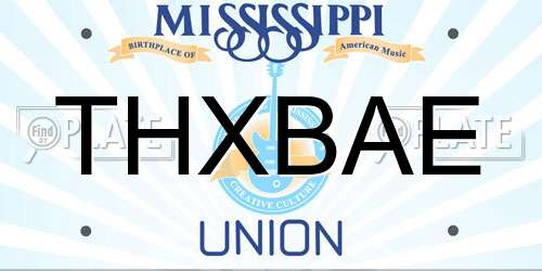 THXBAE Mississippi License Plate