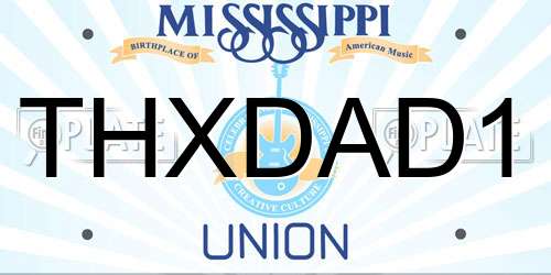 THXDAD1 Mississippi License Plate
