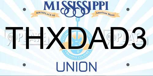 THXDAD3 Mississippi License Plate