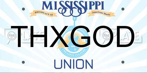 THXGOD Mississippi License Plate