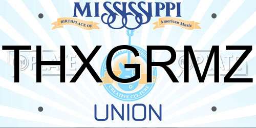 THXGRMZ Mississippi License Plate