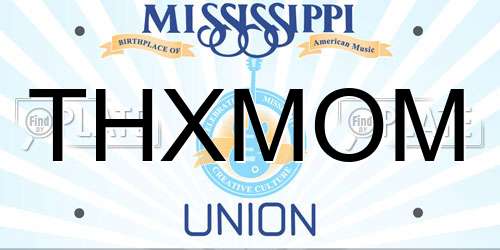 THXMOM Mississippi License Plate