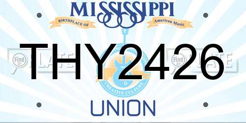 THY2426 Mississippi License Plate