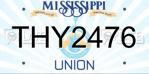 THY2476 Mississippi License Plate
