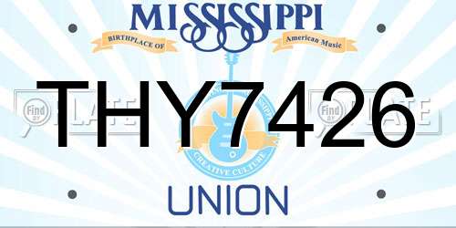 THY7426 Mississippi License Plate