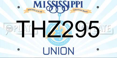 THZ295 Mississippi License Plate