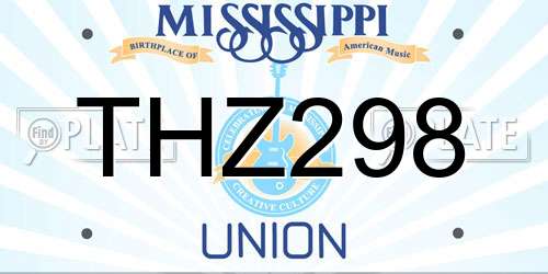 THZ298 Mississippi License Plate