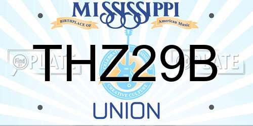 THZ29B Mississippi License Plate