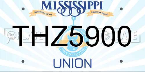 THZ5900 Mississippi License Plate