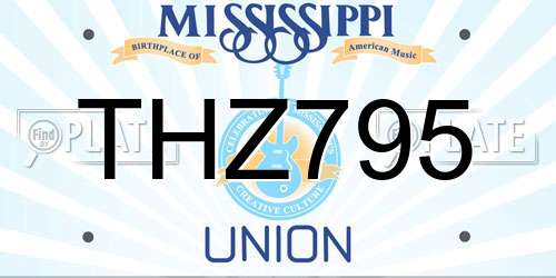 THZ795 Mississippi License Plate