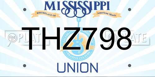 THZ798 Mississippi License Plate