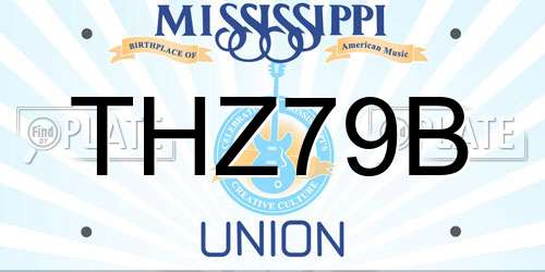 THZ79B Mississippi License Plate
