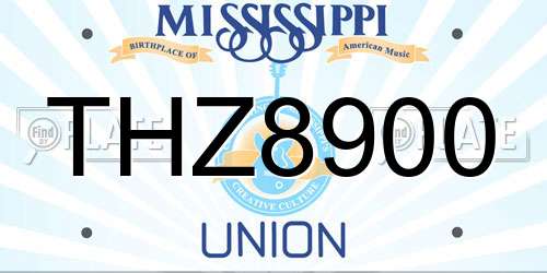 THZ8900 Mississippi License Plate