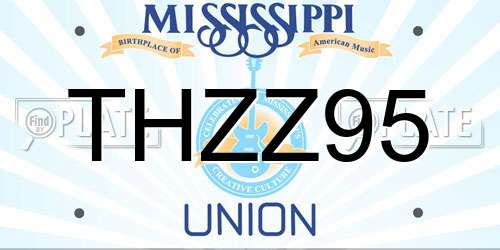THZZ95 Mississippi License Plate