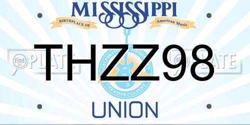 THZZ98 Mississippi License Plate