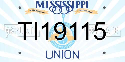 TI19115 Mississippi License Plate