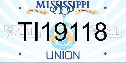 TI19118 Mississippi License Plate