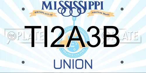 TI2A3B Mississippi License Plate