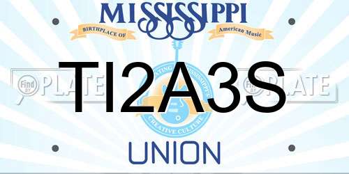 TI2A3S Mississippi License Plate