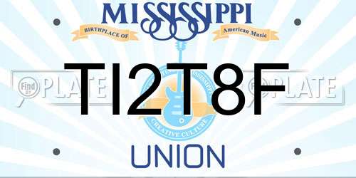 TI2T8F Mississippi License Plate